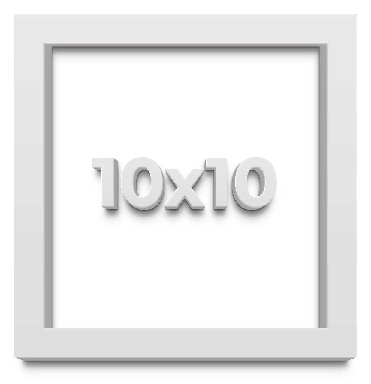 Square Slim Profile White Picture Frame - UV Acrylic, Foam Board Backing, Hanging Hardware